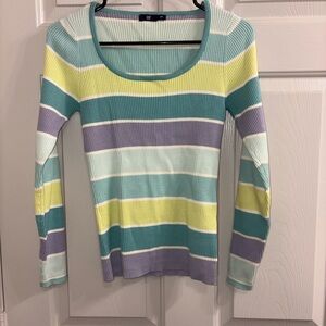 GAP Teal and Purple Knit Sweater